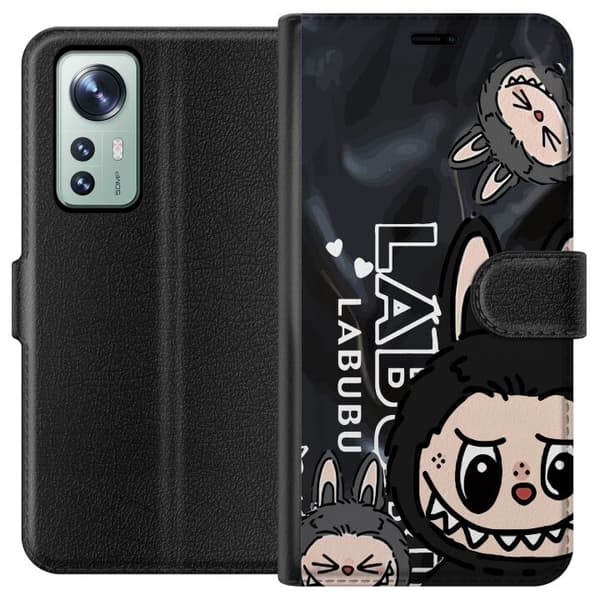 Xiaomi 12 Lompakkokotelo <nl>Labubu Black Energy - Musta kuviointi katutyyliin