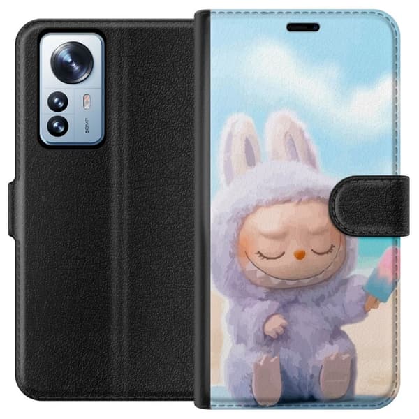 Xiaomi 12 Pro Plånboksfodral Labubu Pink Mood – Rosa monsterdesign