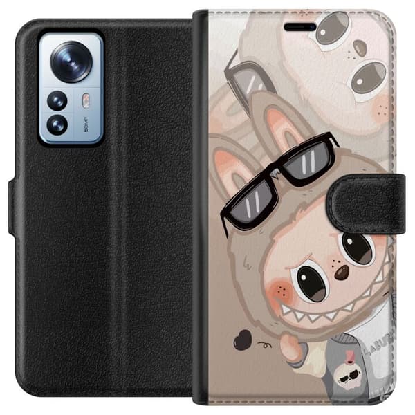Xiaomi 12 Pro Plånboksfodral Labubu Rainbow Chaos – Färgglatt monster i regnbågstoner