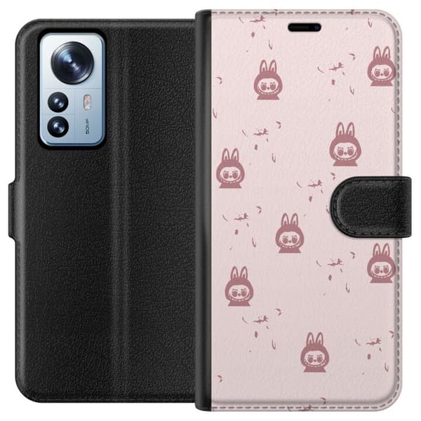Xiaomi 12 Pro Plånboksfodral Labubu Neon Pop – Neonfärgad pop art monster