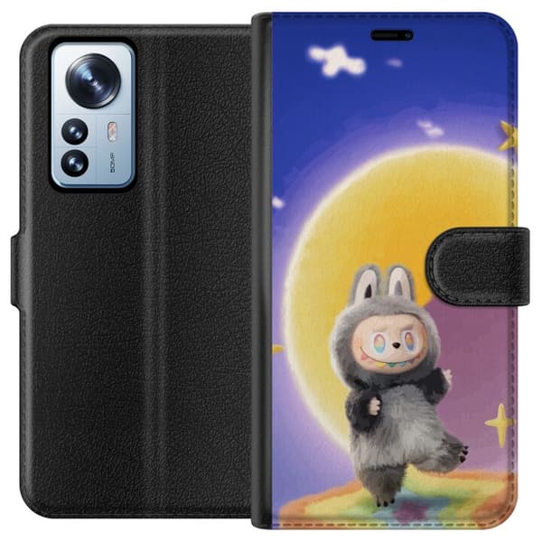 Xiaomi 12 Pro Lommeboketui Labubu Neon Pop - Neonfarget pop art-monster