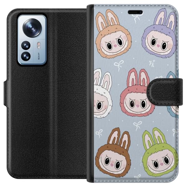 Xiaomi 12 Pro Plånboksfodral Labubu Star Pattern – Stjärnmönstrat med monsterlook