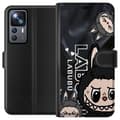 Miniatyrbild 1 av 3: Xiaomi 12T Pro Plånboksfodral Labubu Black Energy – Svart mönster i streetstyle