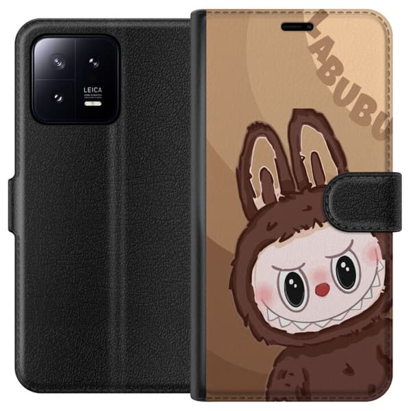 Xiaomi 13 Lommeboketui Labubu Sky Kosebamse - Hvit og Blå Design med Søt Stil