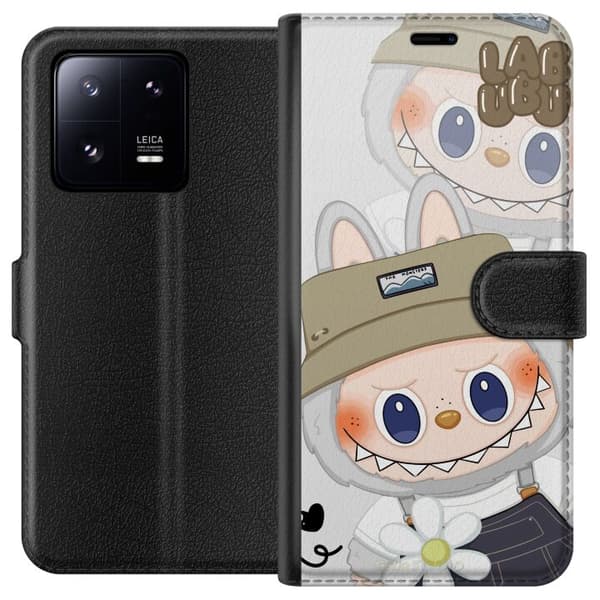 Xiaomi 13 Pro Tegnebogsetui Labubu Minimal Mood - Enkel og stilren monsterdesign