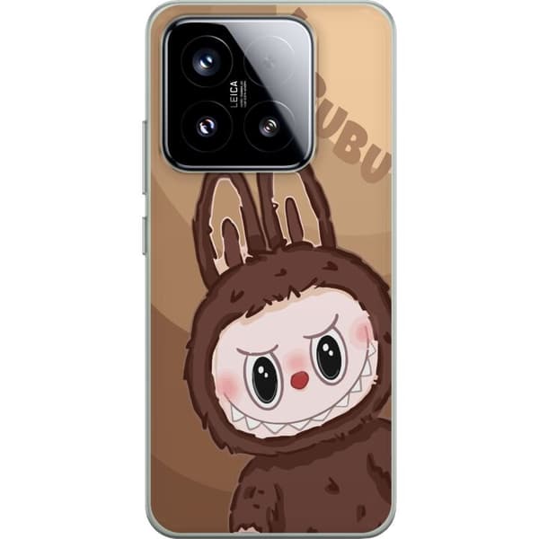 Xiaomi 15 Gjennomsiktig deksel Labubu Sky Kosebamse - Hvit og Blå Design med Søt Stil