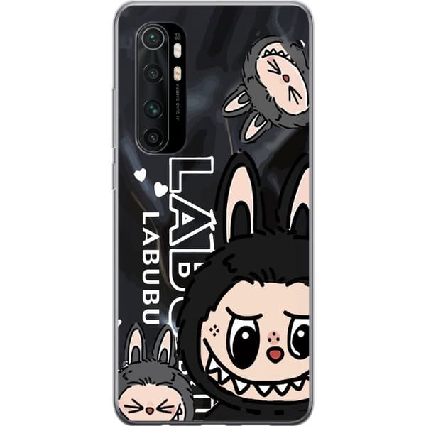 Xiaomi Mi Note 10 Lite Gennemsigtig cover <nl>Labubu Black Energy - Sort mønster i gade stil