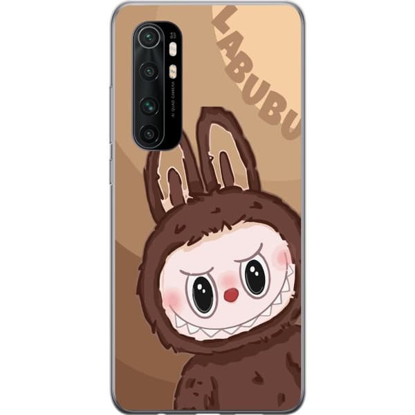 Xiaomi Mi Note 10 Lite Gennemsigtig cover Labubu Skyde Sød - Hvid og Blå Design med Sød Stil