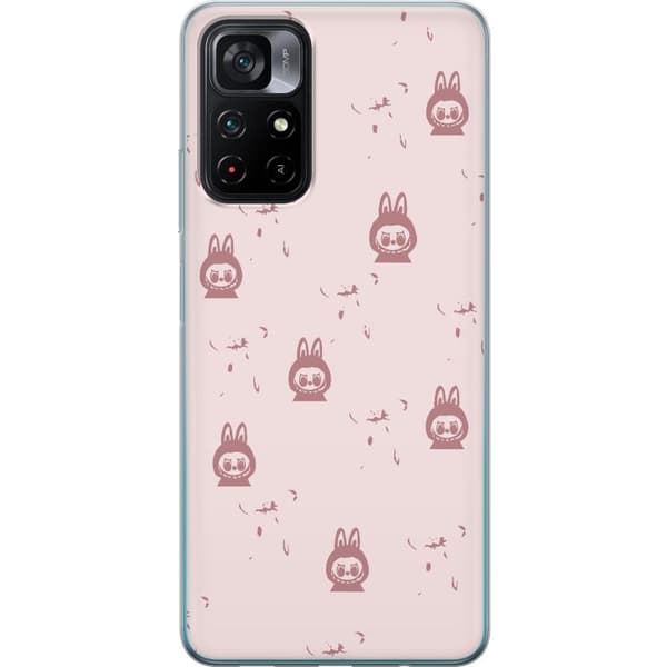 Xiaomi Poco M4 Pro 5G Gennemsigtig cover Labubu Neon Pop - Neonfarvet pop art monster