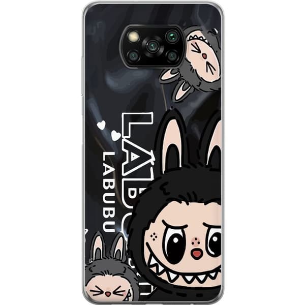 Xiaomi Poco X3 NFC Gjennomsiktig deksel <nl>Labubu Black Energy - Svart mønster i gatestil