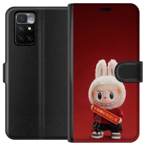 Xiaomi Redmi 10 Plånboksfodral Pop Mart The Monsters Labubu Best of Luck Vinyl Plush Doll