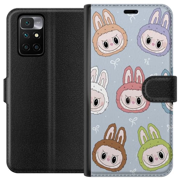 Xiaomi Redmi 10 Plånboksfodral Labubu Star Pattern – Stjärnmönstrat med monsterlook