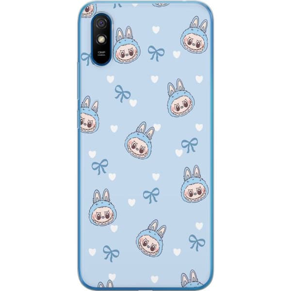 Xiaomi Redmi 9A Genomskinligt Skal Labubu Fire Spirit – Eldigt monster i rött och orange