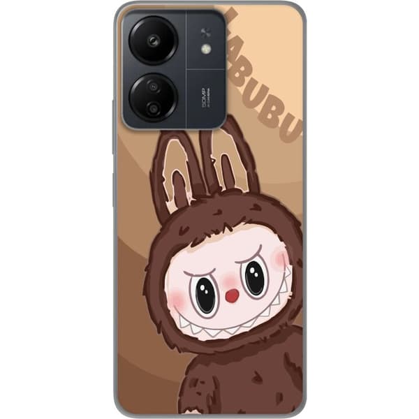 Xiaomi Redmi 13C Gjennomsiktig deksel Labubu Sky Kosebamse - Hvit og Blå Design med Søt Stil