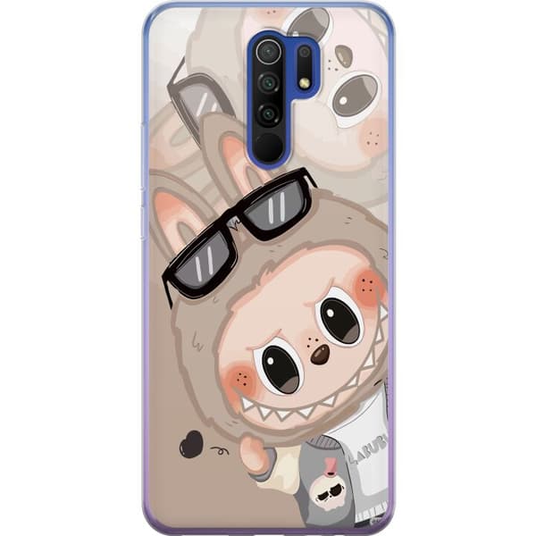 Xiaomi Redmi 9 Genomskinligt Skal Labubu Rainbow Chaos – Färgglatt monster i regnbågstoner