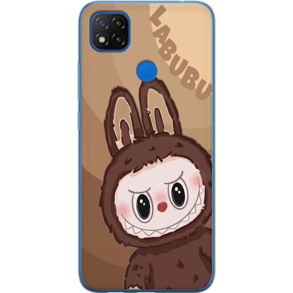 Xiaomi Redmi 9C NFC Genomskinligt Skal Labubu Cloud Cutie – Vit och blå design med gullig stil