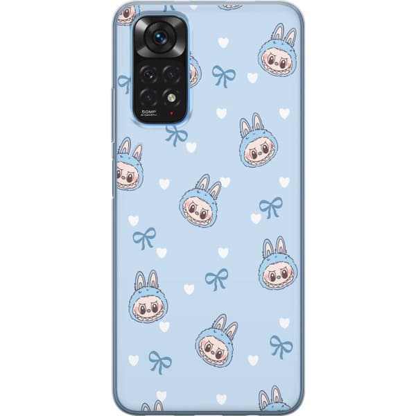 Xiaomi Redmi Note 11 Genomskinligt Skal Labubu Fire Spirit – Eldigt monster i rött och orange