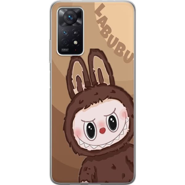 Xiaomi Redmi Note 11 Pro 5G Gennemsigtig cover Labubu Skyde Sød - Hvid og Blå Design med Sød Stil