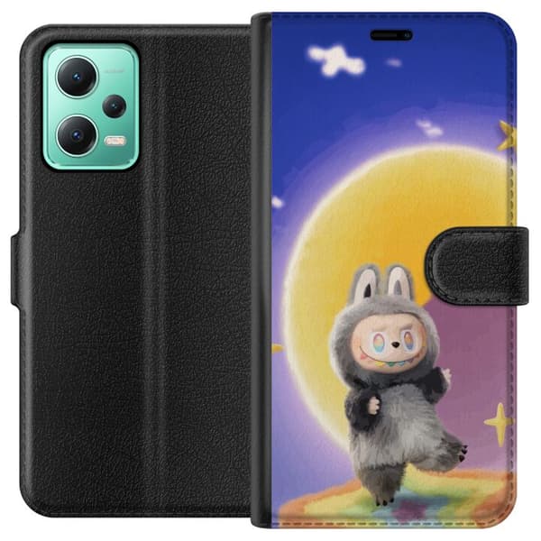 Xiaomi Redmi Note 12 Lommeboketui Labubu Neon Pop - Neonfarget pop art-monster