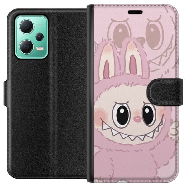 Xiaomi Redmi Note 12 Lompakkokotelo Labubu Floral Freak