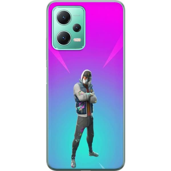 Xiaomi Redmi Note 12 Gennemsigtig cover sort ridder fortnite