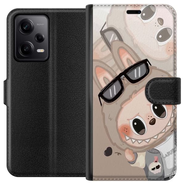 Xiaomi Redmi Note 12 Pro Plånboksfodral Labubu Rainbow Chaos – Färgglatt monster i regnbågstoner