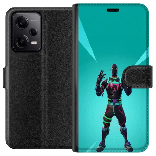 Xiaomi Redmi Note 12 Pro Tegnebogsetui sort ridder fortnite
