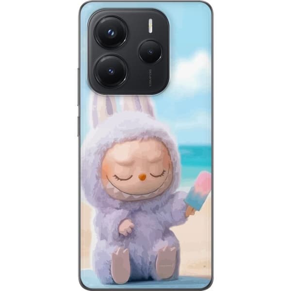 Xiaomi Redmi Note 14 Genomskinligt Skal Labubu Pink Mood – Rosa monsterdesign