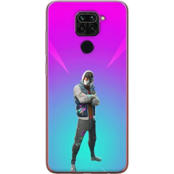 Xiaomi Redmi Note 9 Gennemsigtig cover sort ridder fortnite