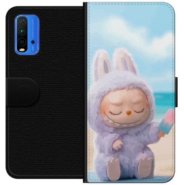 Xiaomi Redmi Note 9 4G Lompakkokotelo Labubu Vaaleanpunainen Tunnelma