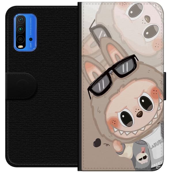 Xiaomi Redmi Note 9 4G Tegnebogsetui Labubu Rainbow Chaos