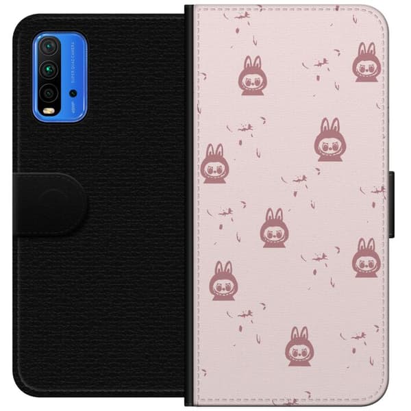Xiaomi Redmi Note 9 4G Lompakkokotelo Labubu Neon Pop - Neonvärinen pop art hirviö