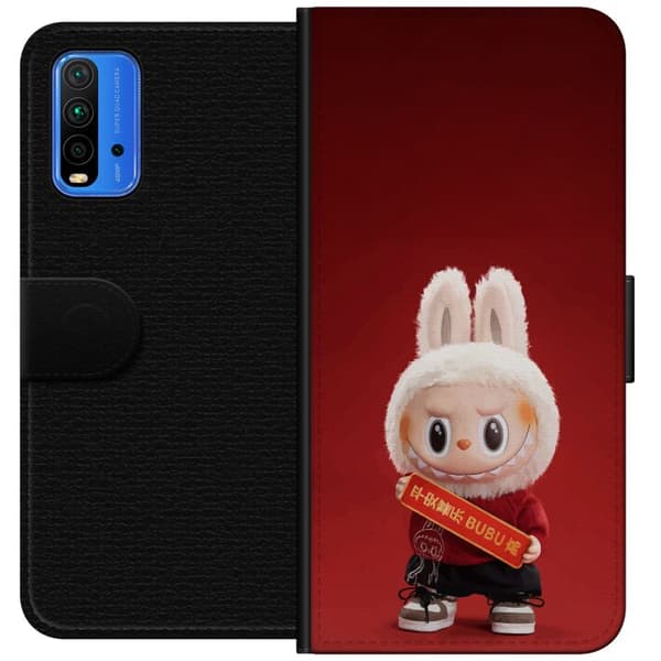 Xiaomi Redmi Note 9 4G Lompakkokotelo Pop Mart The Monsters Labubu Onnea Vinyl Nukke