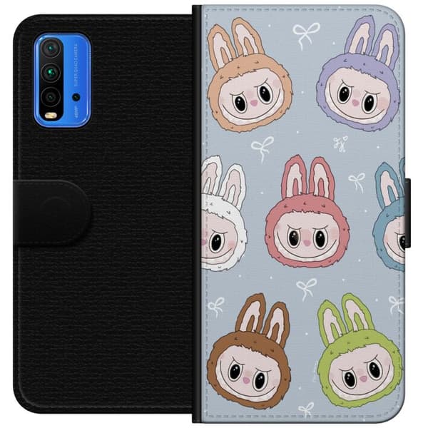 Xiaomi Redmi Note 9 4G Plånboksfodral Labubu Star Pattern – Stjärnmönstrat med monsterlook