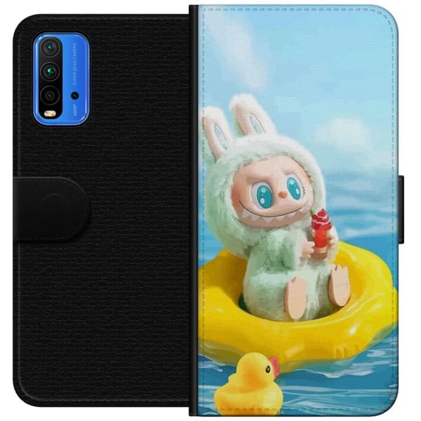 Xiaomi Redmi Note 9 4G Lompakkokotelo Labubu Stripe Attack - Raidat kohtaavat hirviöt
