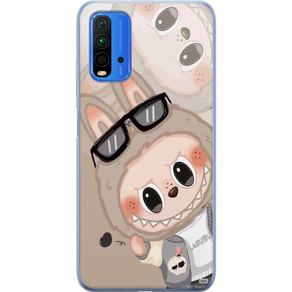 Xiaomi Redmi Note 9 4G Läpinäkyvä kuori Labubu Rainbow Chaos