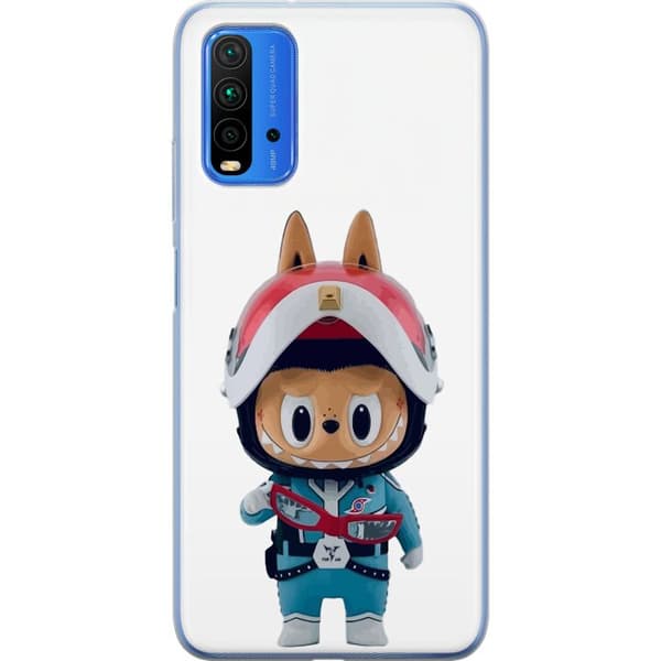 Xiaomi Redmi Note 9 4G Gjennomsiktig deksel How2work Labubu Monstrene x Ultraman Blue Figur