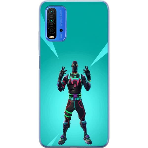 Xiaomi Redmi Note 9 4G Gennemsigtig cover sort ridder fortnite