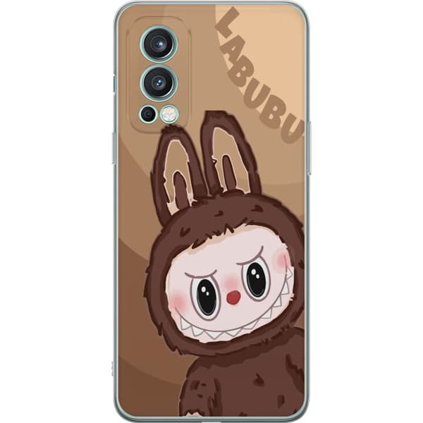 OnePlus Nord 2 5G Gjennomsiktig deksel Labubu Sky Kosebamse - Hvit og Blå Design med Søt Stil