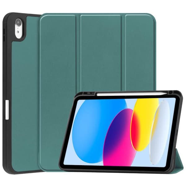 CoreParts Tri-fold Caster TPU-cover - mørkegrøn til iPad 10,9" 10. generation, TABX-IP10-COVER25