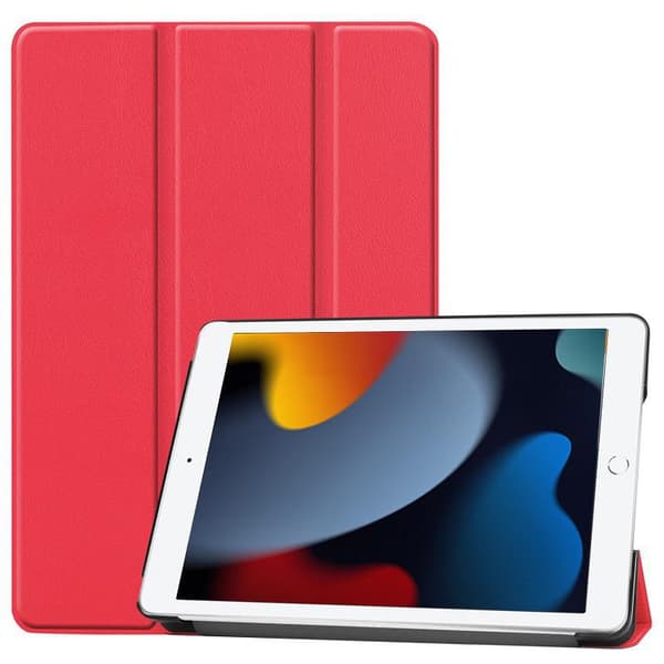 CoreParts Tri-fold Caster-etui til iPad 7/8/9 (2019-2021) 10,2", vækkefunktion - Rød, TABX-IP789-COVER3