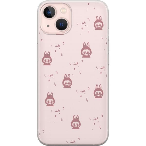 Apple iPhone 13 mini Gennemsigtig cover Labubu Neon Pop - Neonfarvet pop art monster