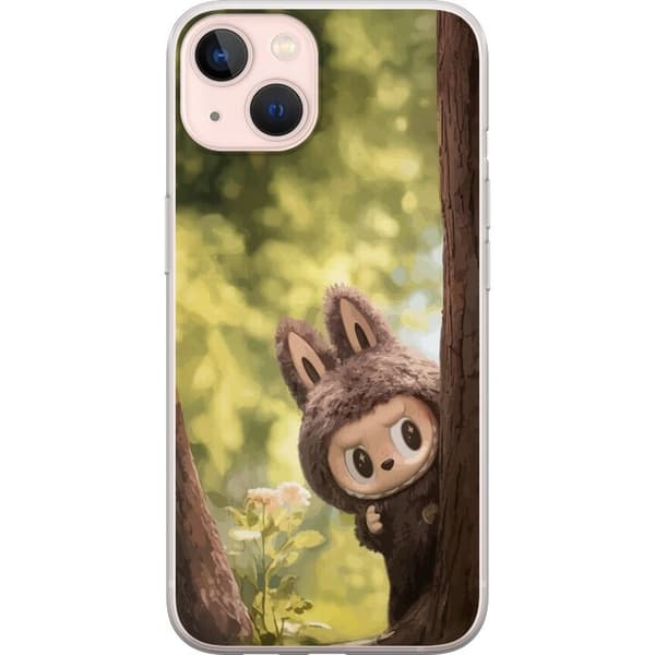 Apple iPhone 13 mini Gennemsigtig cover Labubu Graffiti Vibes – Gadekunst i monsterform