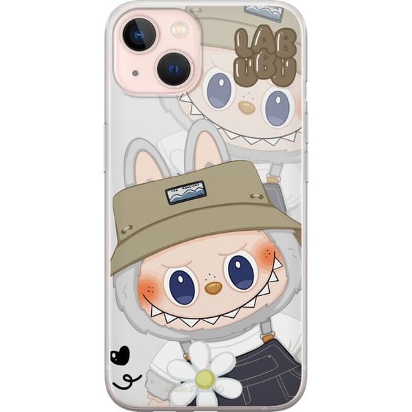Apple iPhone 13 mini Gennemsigtig cover Labubu Minimal Mood - Enkel og stilren monsterdesign