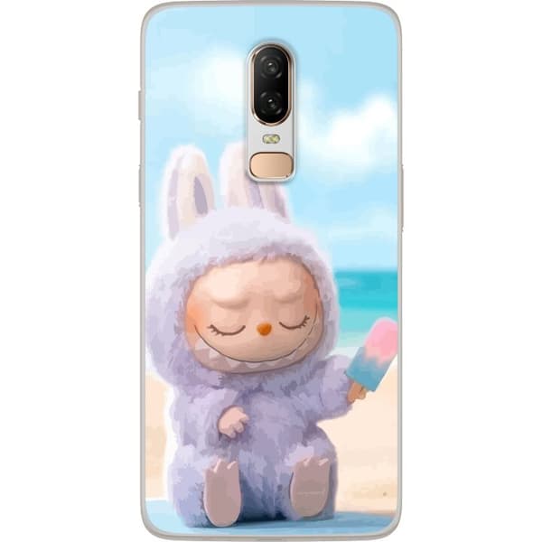 OnePlus 6 Gennemsigtig cover Labubu Lyserød Stemning