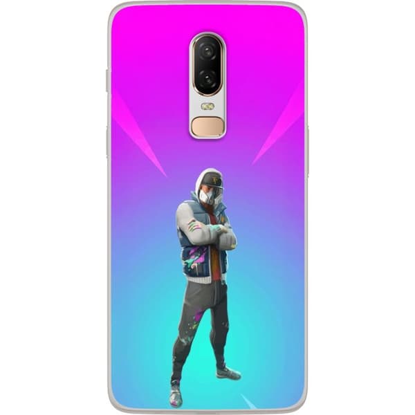 OnePlus 6 Gjennomsiktig deksel svart ridder fortnite