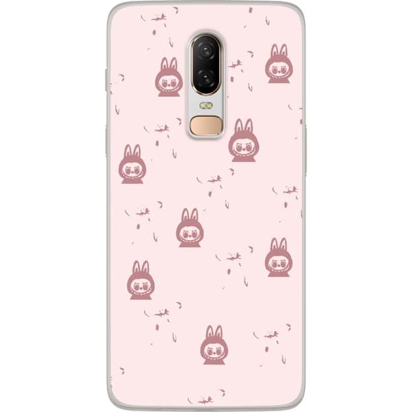 OnePlus 6 Gennemsigtig cover Labubu Neon Pop - Neonfarvet pop art monster