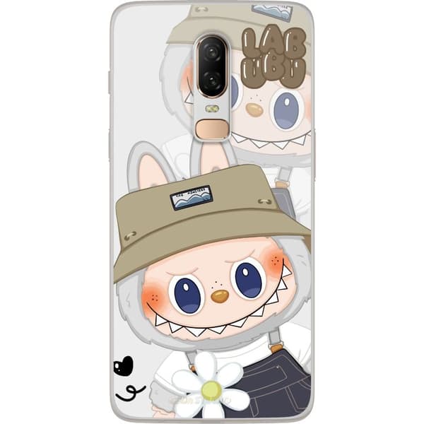 OnePlus 6 Gennemsigtig cover Labubu Minimal Mood - Enkel og stilren monsterdesign