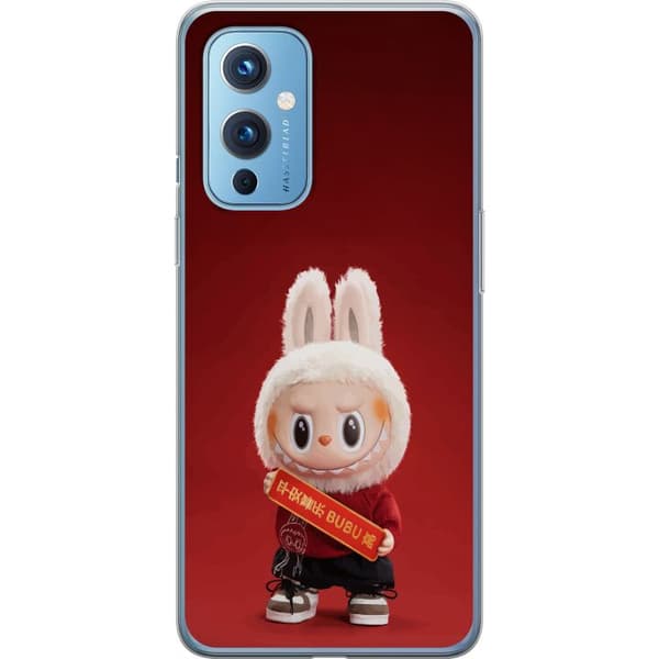 OnePlus 9 Gennemsigtig cover Pop Mart The Monsters Labubu Held og Lykke Vinyl Plysdukke