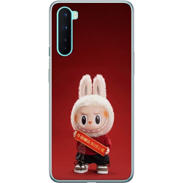OnePlus Nord Gjennomsiktig deksel Pop Mart The Monsters Labubu Lykke til Vinyl Plysj Dukke